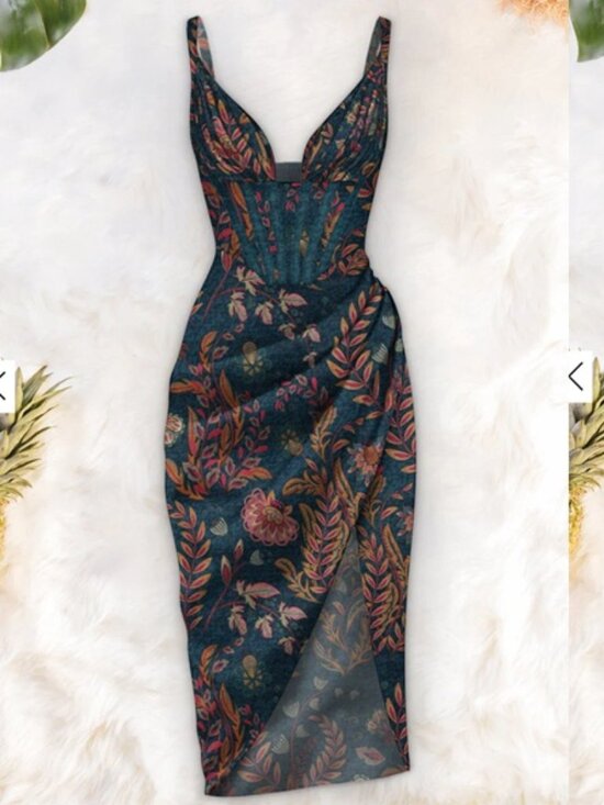 Averie Dresses & Skirts - Averie Floral Bustier Midi Dress | Women's Medium | Never Worn